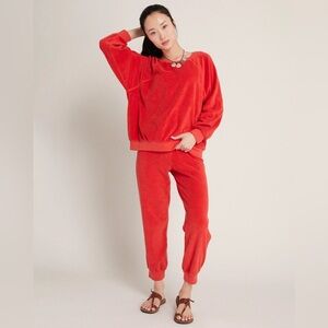 Suzie Kondi beach terry organic cotton high waist slim track pants